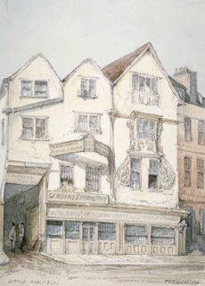 King's Arms Inn, Moorfields, with decorative moulding on the front, City of London, 1851. Artist: Thomas Colman Dibdin