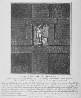 Guy, Earl of Warwick, relief in Warwick Lane at the corner of Newgate Street, City of London, 1791. Artist: Anon