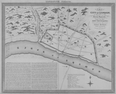 Map of London during the Saxon period, 1835. Artist: Anon
