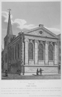 Church of St Michael, Wood Street, City of London, 1814. Artist: Joseph Skelton