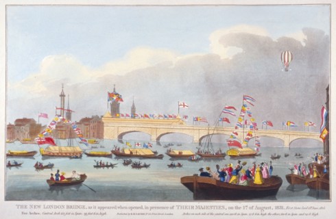 The opening of London Bridge by King William IV and Queen Adelaide, 1831. Artist: Anon