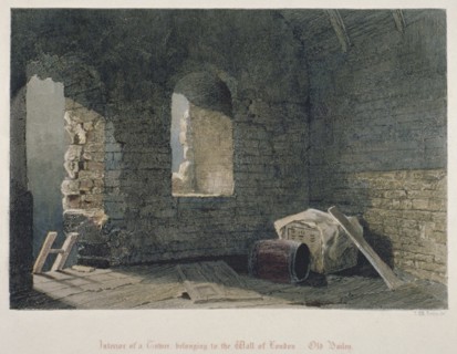 Interior view of a tower belonging to London Wall at Old Bailey, City of London, 1851. Artist: John Wykeham Archer