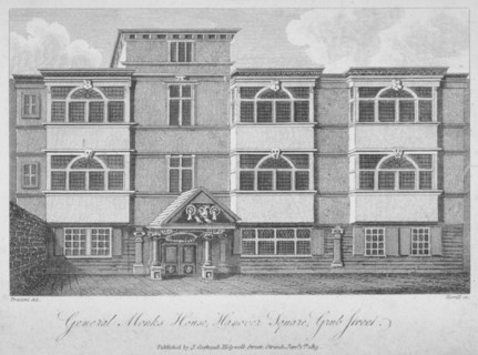 House of George Monck, Duke of Albermarle in Grub Street, now Milton Street, City of London, 1813. Artist: A Birrell