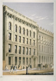 View of the Ocean Insurance Company's Offices, Old Broad Street, City of London, 1864. Artist: Robert Dudley