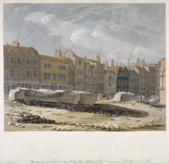 Remains of London Wall which were pulled down in 1817, City of London, 1817. Artist: Robert Blemmell Schnebbelie