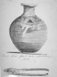 Roman vase found near Lothbury, City of London, 1835. Artist: Anon