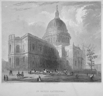 North-east view of St Paul's Cathedral, City of London, 1835. Artist: Benjamin Winkles