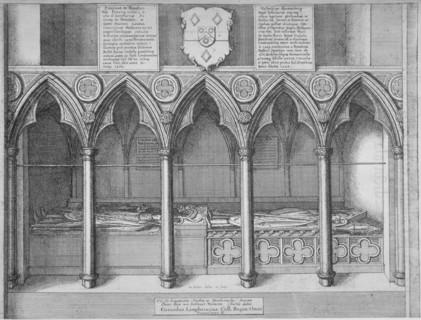 Tombs of two Bishops of London in old St Paul's Cathedral, City of London, 1656. Artist: Wenceslaus Hollar