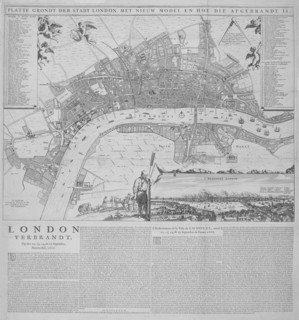 Map of London, 1666. Artist: Anon