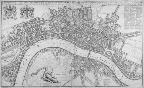 Map of the Cities of London and Westminster, Southwark and the suburbs, 1680. Artist: Anon