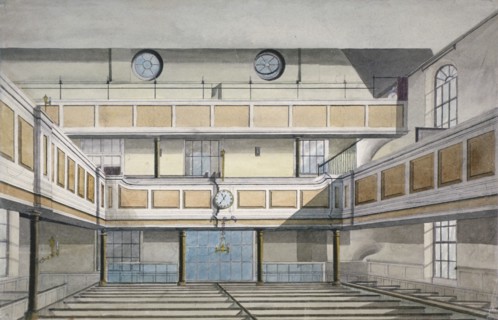 Interior of Salters' Hall Chapel for Protestant Dissenters, St Swithin's Lane, City of London, 1820. Artist: Anon