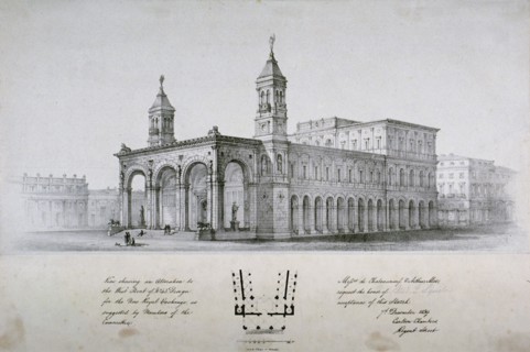 New Royal Exchange, City of London, 1839. Artist: Anon