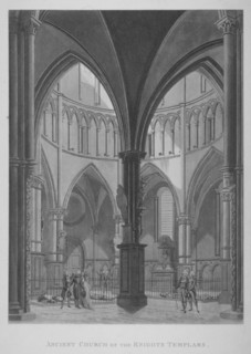 Interior view of Temple Church, City of London, 1796. Artist: Anon