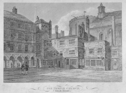 View of Temple Church from the cloisters, City of London, 1804. Artist: John Greig