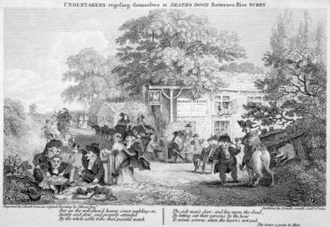 Undertakers regaling themselves at Death's Door', Battersea, London, 1801. Artist: Samuel Rawle