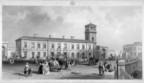 View of the London Bridge Station, Bermondsey, London, 1845. Artist: Henry Adlard