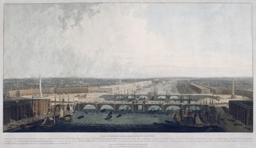 Proposed London Bridge, London, 1802. Artist: William Daniell