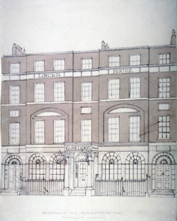 Front view of London House, Aldersgate Street, City of London, 1839. Artist: Anon
