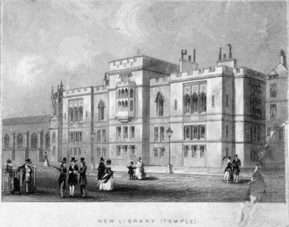 View of Inner Temple Library, City of London, 1847. Artist: Anon