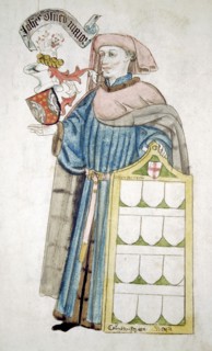 John Olney, Lord Mayor of London 1446-1447, in aldermanic robes, c1450. Artist: Roger Leigh
