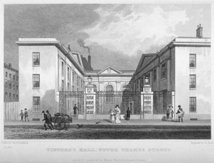 View of Vintners' Hall, Upper Thames Street, City of London, 1830. Artist: R Acon
