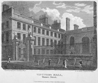 Vintners' Hall, Upper Thames Street, City of London, 1812. Artist: William Angus