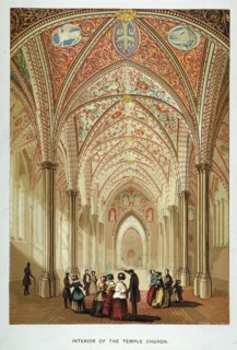 Interior view of Temple Church, City of London, c1860. Artist: Anon