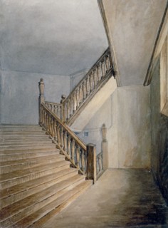 View of a staircase in Winchester House, Winchester Place, London, c1830. Artist: Anon