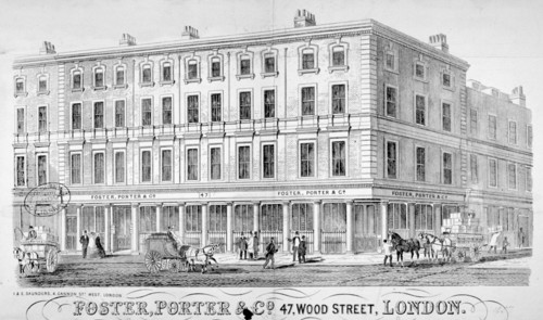 Premises of Foster, Porter & Co, no 47, Wood Street, City of London, 1857. Artist: I & E Saunders