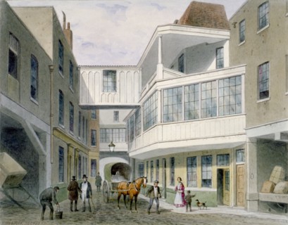 View of the Cross Keys Tavern, Wood Street, City of London, c1850. Artist: Thomas Hosmer Shepherd