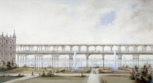 Temple Gardens, City of London, c1840. Artist: Anon