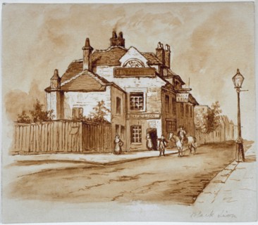 View of the Black Lion Inn, Church Street, Chelsea, London, 1860. Artist: Anon