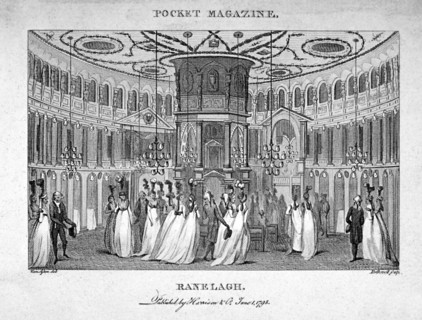 Interior view of figures in the Rotunda in Ranelagh Gardens, Chelsea, London, 1795. Artist: Thomas Rothwell