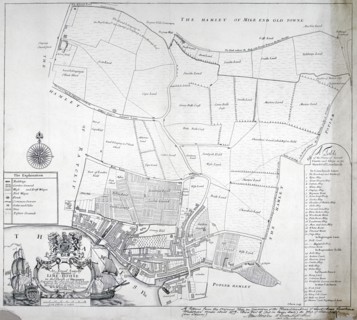 Map and table of Limehouse in the Parish of Stepney, London, 1703. Artist: I Harris