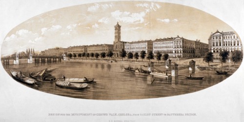 Cheyne Walk, Chelsea, London, c1846. Artist: Anon