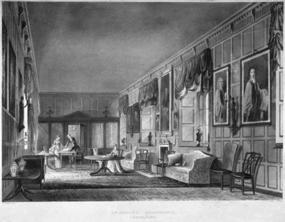 Interior view of Dr Fisher's apartments, Charterhouse, Finsbury, London, 1816. Artist: Joseph Constantine Stadler