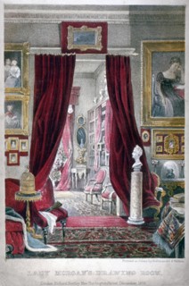 Lady Morgan's drawing room, no 11 William Street, Lowndes Square, Chelsea, London, 1858. Artist: Anon