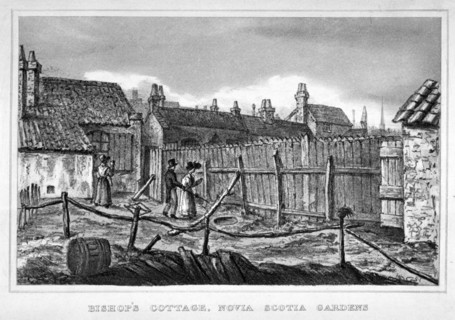 Bishop's cottage, Nova Scotia Gardens, Bethnal Green, London, c1850. Artist: Anon