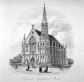 Kingsland Congregational Chapel, Kingsland Road, Hackney, London, 1853. Artist: Anon