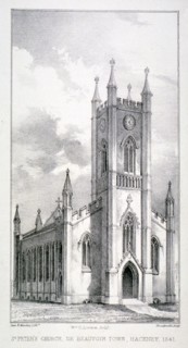 Church of St Peter de Beauvoir Town, Hackney, London, 1841. Artist: Dean and Munday