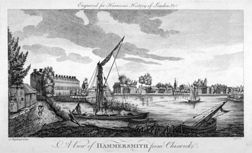 View of Hammersmith from Chiswick, London, c1770. Artist: John Royce