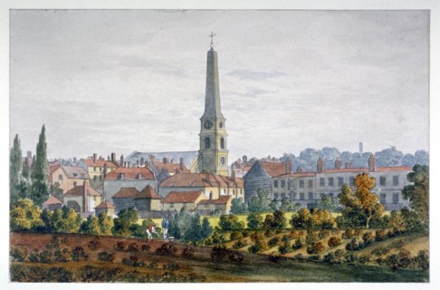 St Luke's Church, Old Street, Finsbury, London, c1810. Artist: Anon