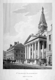 View of the Church of St George, Bloomsbury, London, 1799. Artist: Thomas Malton II