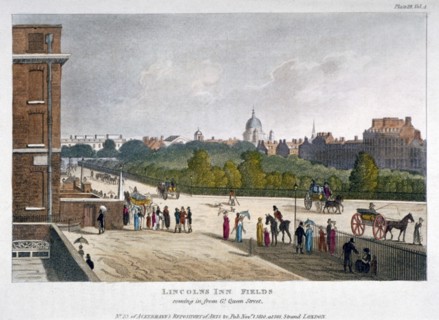 Lincoln's Inn Fields, Holborn, London, 1810. Artist: Anon