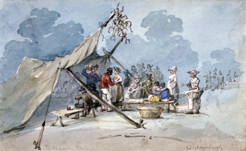 View of people attending Peckham Fair, London, c1820. Artist: George Shepherd