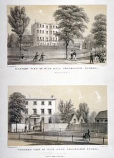 Two views of Wick Hall Collegiate School, Hackney, London, c1830. Artist: TJ Rawlins