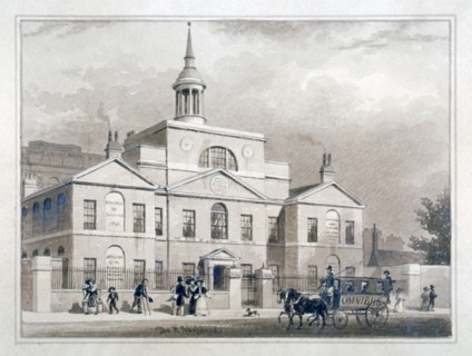 City of London Lying-In Hospital, City Road, Finsbury, London, c1827. Artist: Thomas Hosmer Shepherd