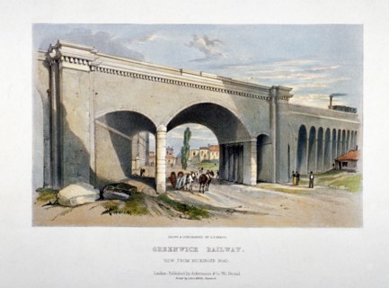 London and Greenwich Railway bridge over the Neckinger Road, Bermondsey, London, 1836. Artist: GF Bragg