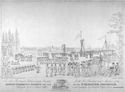 View of the London Gymnastic Society Gymnasium, Pentonville, London, 1826. Artist: Thomas Sutherland