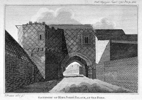 Gateway of King John's Palace at Old Ford, Poplar, London, 1793. Artist: Thomas Prattent
